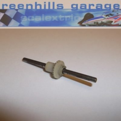 Greenhills Scalextric Formula Junior Rear Axle 44mm & Gear Wheel White / grey Used - P3011