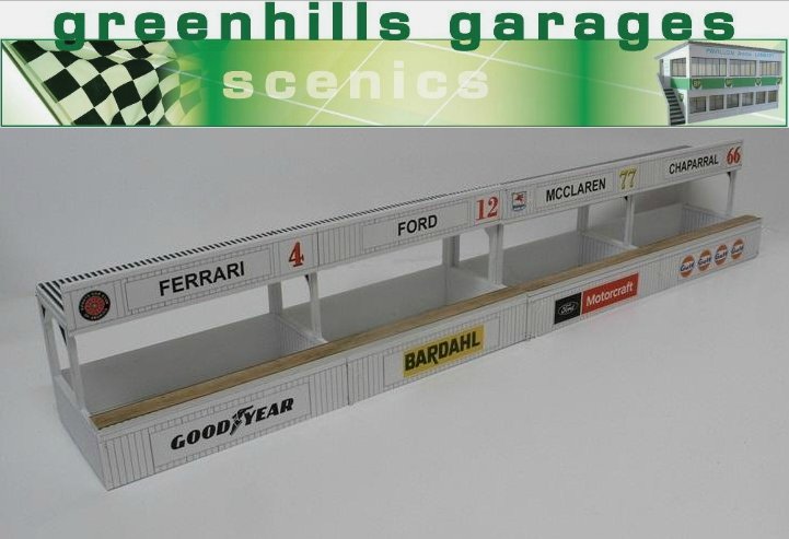 Greenhills Scalextric Slot Car Building Standard Pit Boxes Kit 1:43 Scale B... 