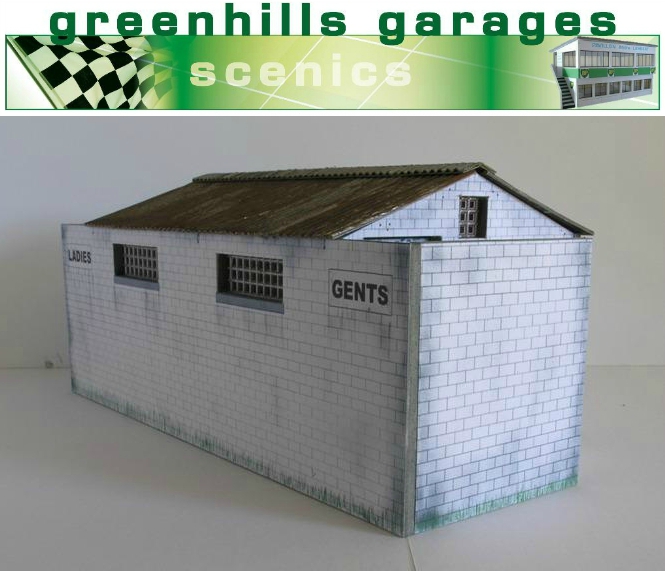 Greenhills Scalextric Slot Car Building Kit Goodwood Toilet Block 1:32 Scale ... 