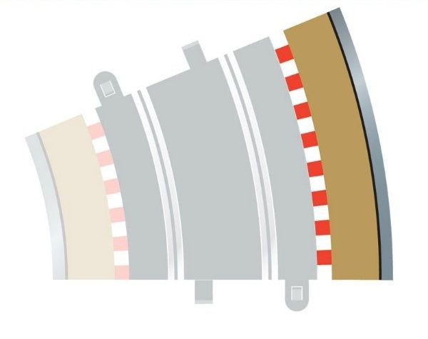 Greenhills Scalextric Radius 3 Curve Outer Border & Barriers x 4 C8224 - BNIP - MACC442