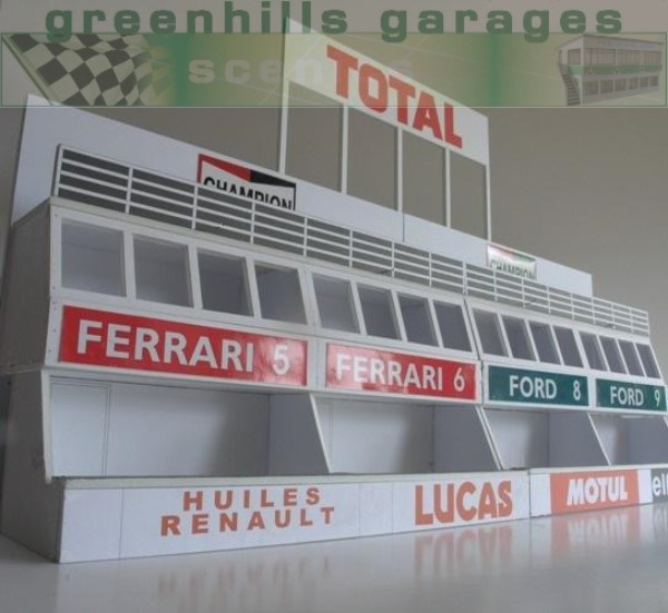 Br... Greenhills Scalextric Slot Car Building Kit Le Mans Pit Boxes 1:32 Scale 