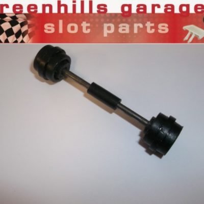 Greenhills Scalextric March Ford 260 6 wheeler front axle and wheels - USED - P4332 ##x