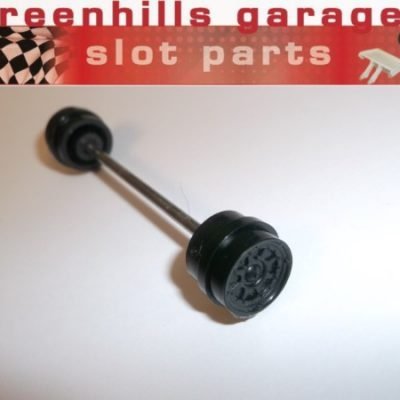 Greenhills Scalextric John Player Special Lotus front axle and wheels Gold ri... 