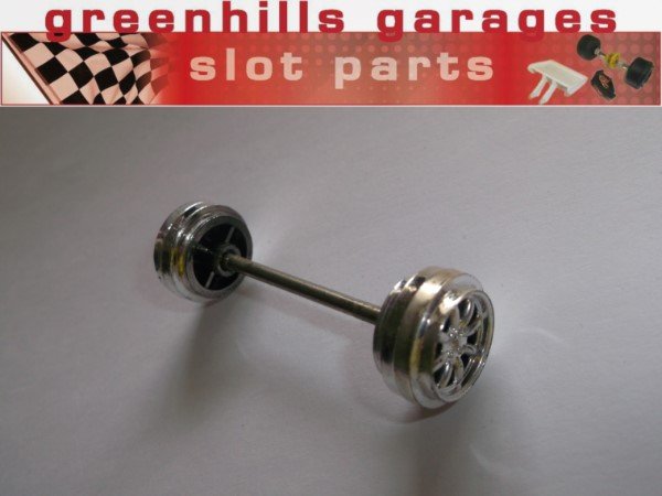 Greenhills Scalextric BRM p160 Front Axle /& wheels black used-p2714