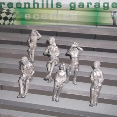 MACC722 - Greenhills Scalextric Carrera Set of Unpainted Seated Female Spectators x 6 1.32 Scale - NEW