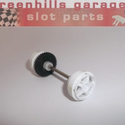 Greenhills Scalextric Mitsubishi Lancer C2349 C2364 C2495 C2588 Rear Axle & Wheels - Used - P5772