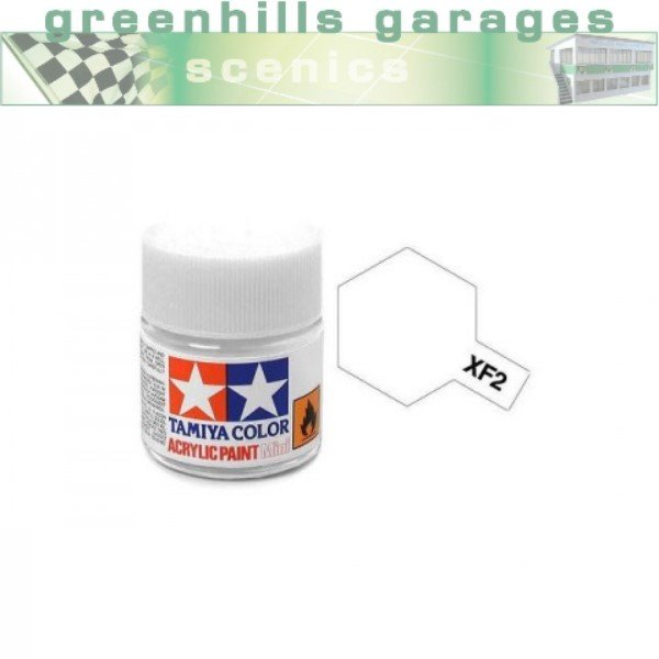 Greenhills Tamiya 10ml Bottle of Acrylic Paint Flat White XF2 C541