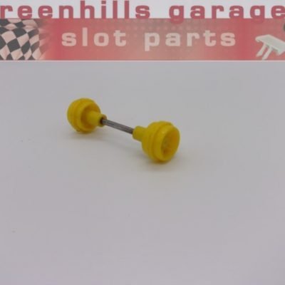 Greenhills Scalextric Scaletti Arrows Front Axle & Wheels in Yellow C23 - Used - P5869