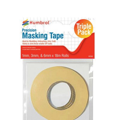 Greenhills Humbrol Precision Masking Tape 1mm 3mm & 6mm x 18m Rolls AG5110 - C5233