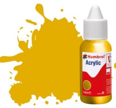 Greenhills Humbrol 14ml Dropper Bottle of Acrylic Metallic Gold DB0016 - C5284