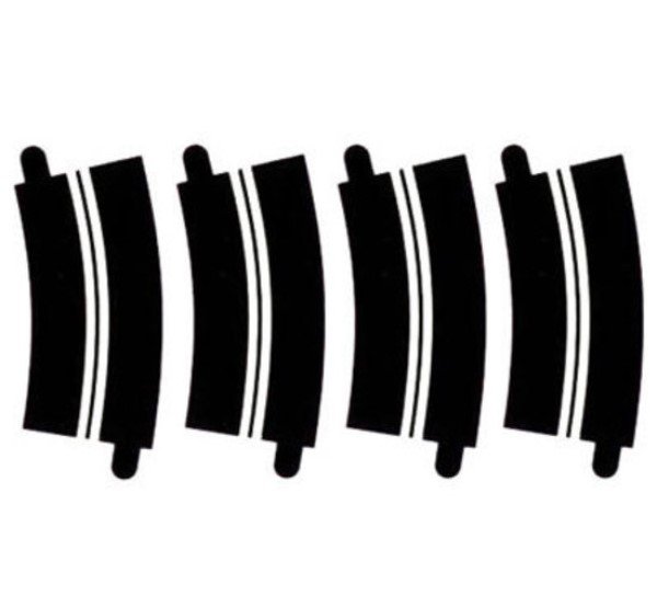 Scalextric C8555 Double Lane Radius 3 Curve Track – 8 Pieces, 1/32 Slot Car