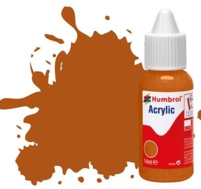 Greenhills Humbrol 14ml Dropper Bottle of Acrylic Tan Gloss DB0009 - C5336