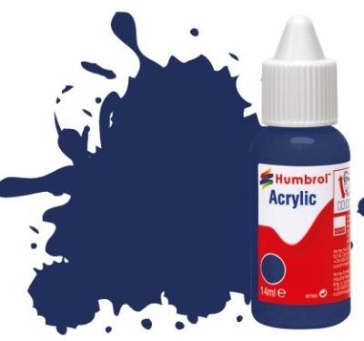 Greenhills Humbrol 14ml Dropper Bottle of Acrylic Midnight Blue Gloss DB0015 - C5291