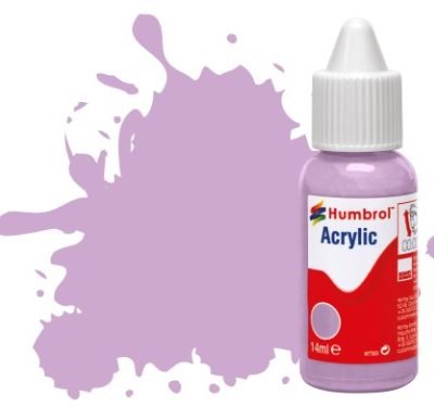 Greenhills Humbrol 14ml Dropper Bottle of Acrylic Pastel Violet Matt DB0042 - C5303
