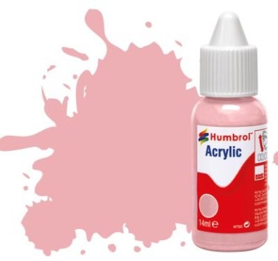 Greenhills Humbrol 14ml Dropper Bottle of Acrylic Pastel Pink Matt DB0057 - C5309