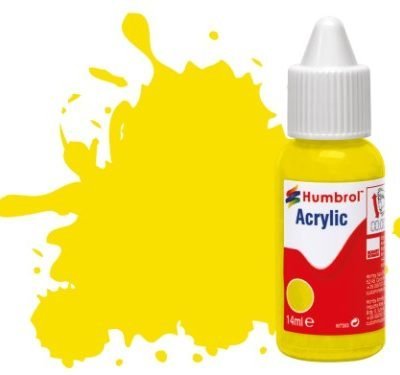 Greenhills Humbrol 14ml Dropper Bottle of Acrylic Lemon Yellow Matt DB0099 - C5320