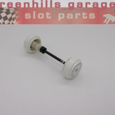 Greenhills Scalextric Peugeot 307 C2560 White Front Axle & Wheels - Used - P7246