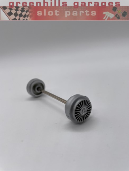 Greenhills Scalextric Mercedes CLK LMP Front Axle & Wheels - Used - P7546