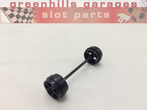 Greenhills Scalextric McLaren 12c Front Axle+Wheels Black- Used - P7634**