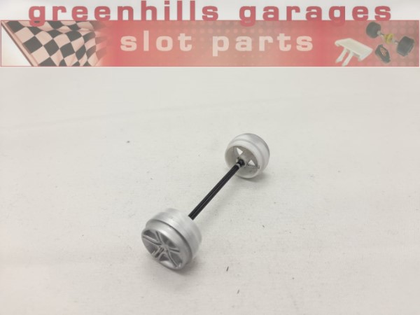 Greenhills Scalextric McLaren 12c Front Axle+Wheels Silver- Used - P7638**