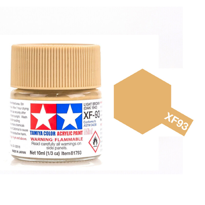 Greenhills Tamiya 10ml Bottle of Acrylic Paint - Light Brown DAK 1942 XF-93 - C5109