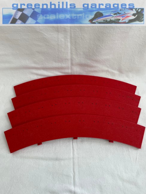 Greenhills Scalextric Red Standard Curve Outer Borders x 4 T41 - Used - MACC69