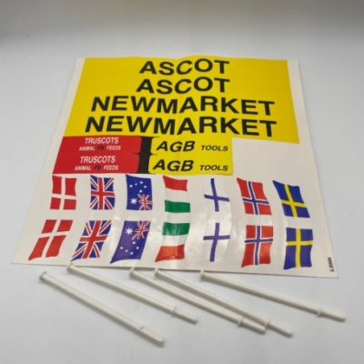 Greenhills Scalextric Ascot / Newmarket Horse Racing Sticker Sheet & Flags - NEW - ACC3139 / 40
