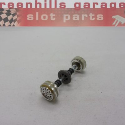 Greenhills Scalextric Toyota Celica Front/Rear Axle+Wheels+Gear Wheel- Used -P7848**