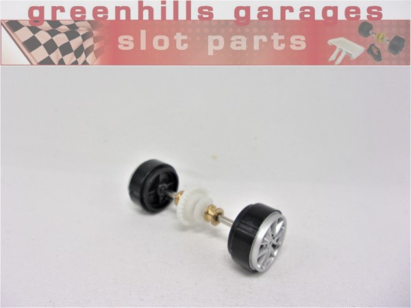 Greenhills Scalextric Carrera Porsche 911 S Cabriolet Rear Axle+Wheels 27535- NEW -P4923**