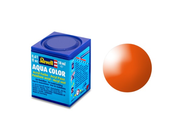 Greenhills Revell Aqua Colour Acrylic Paint Orange Gloss 18ml 36130 - NEW - C5346