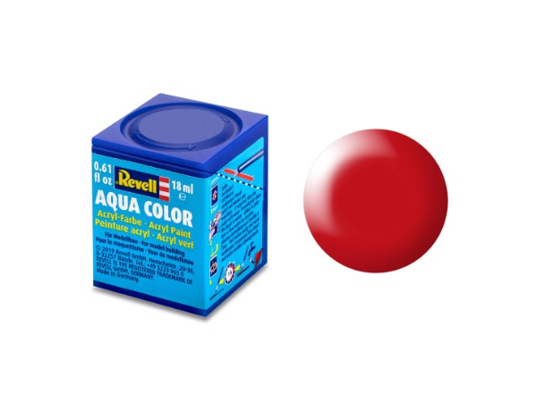 Greenhills Revell Aqua Colour Acrylic Paint Luminous Red Silk Matt 18ML 36332 - NEW - C5396