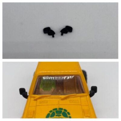 GP44 - Greenhills Black Wing Mirror Pair for Scalextric Datsun 4x4 - 1.32 Scale - NEW
