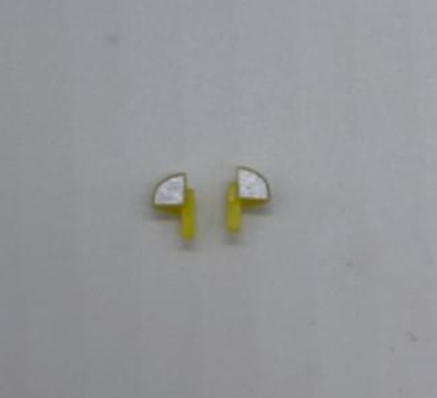GP40 - Greenhills Yellow with Silver Wing Mirror Pair for Scalextric VW Beetle - 1.32 Scale - NEW