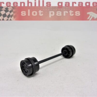 Greenhills Scalextric Ferrari 643 Front Axle+Wheels Black -NEW- P8435**