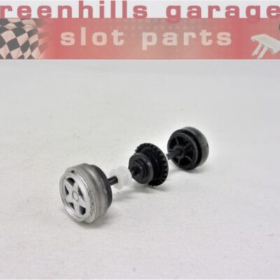 Greenhills Scalextric Subaru Impreza 1st Generation Rear Axle+Wheels Silver -NEW- P8431**