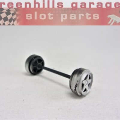 Greenhills Scalextric Subaru Impreza 1st Generation Front Axle+Wheels Silver -NEW- P8430**