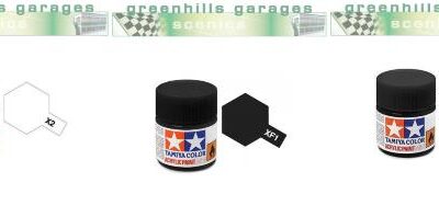 Greenhills Tamiya Acrylic Paint Pack - White X2 + Flat Black XF1 + Black X1 - PP1