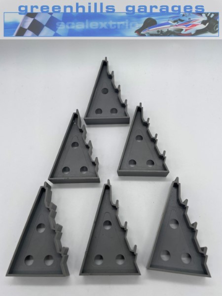 MACC2 - Greenhills Scalextric Grey Banking / Bridge Supports x 6 - Used
