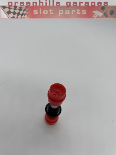 Greenhills Scalextric Rear 55mm Axle + Red Wheels + Gear Wheel - P8885
