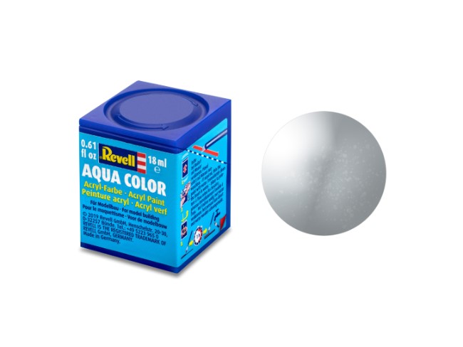 Greenhills Revell Aqua Colour Acrylic Paint Metallic Silver 18ML 36190 - NEW - C5438