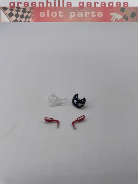 Greenhills Scalextric Ferrari F1 2006 C2752 Mirrors + Binacle + Steering Wheel W9408 - New - G4058