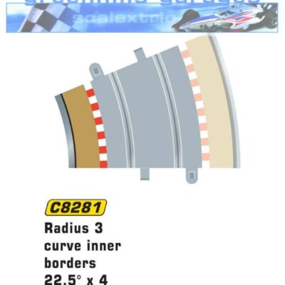 thumbnail interactive-video image 1 of Scalextric Radius 3 22.5° Curve Track – Tan Outer Borders (4pcs – C8224) 1 of 5