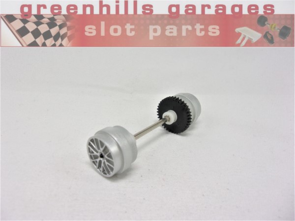 Greenhills Scalextric Ferrari F430 Rear Axle+Wheels Silver- Used - P8043** - Image 2
