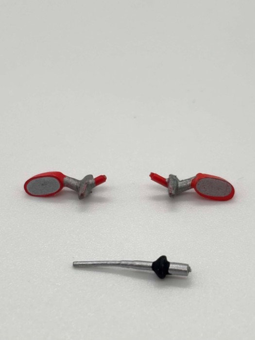 Greenhills Scalextric Toyota Supra QX06 Red Wing Mirror Pair & Aerial - NEW - P10509