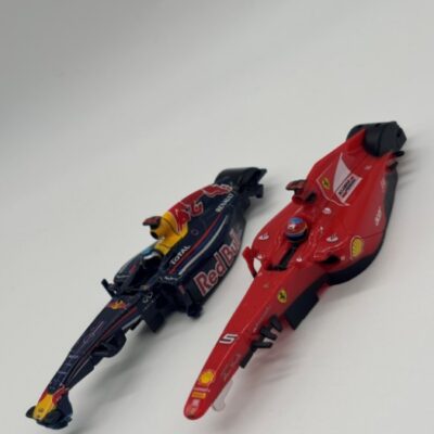 Greenhills Carrera GO!!! F1 Red Bull Renault Vettel & Ferrari Vettel Body Shell Pair - Used - S3192