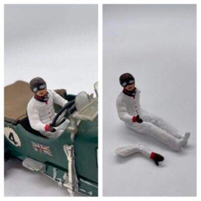GP57 - Greenhills Painted Driver & Arm for Scalextric Bentley 3L C64 & C305 - 1.32 Scale - NEW