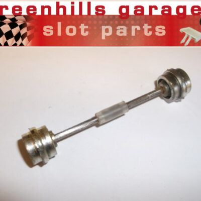 Greenhills Scalextric John Player Special Lotus front axle and wheels Gold rim C50 - USED - P3382