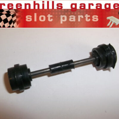 Greenhills Scalextric UOP Shadow front axle and wheels black - Used - P3564