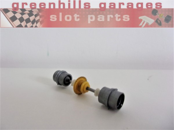 Greenhills Scalextric UOP Shadow Grey Rear Axle + Wheels - Used - P7966
