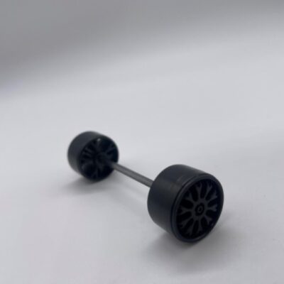Greenhills Scalextric Opel Calibra Black Front Axle & Wheels - Used - P8532